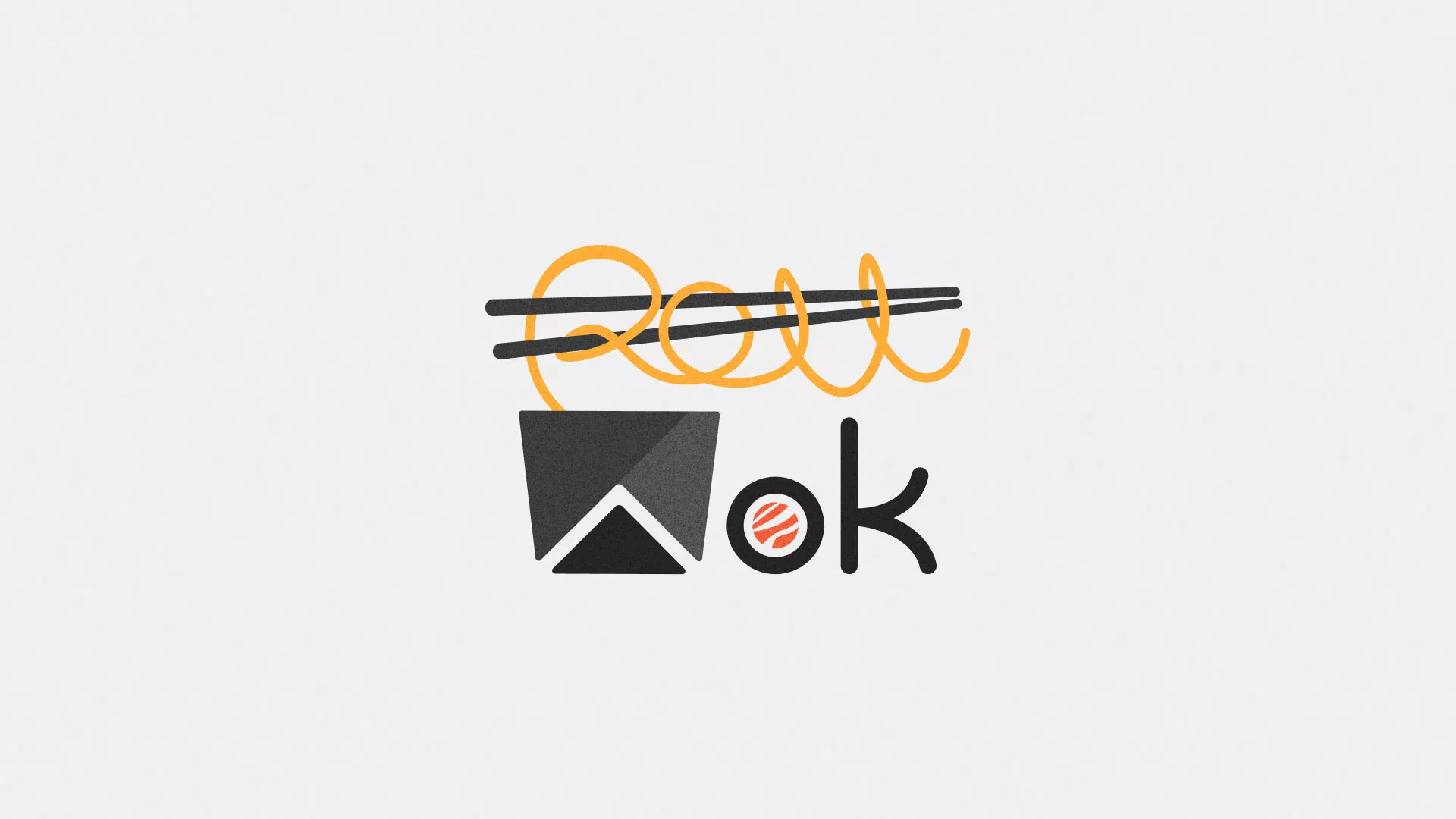 Разработка логотипа суши-бара «Roll Wok Club» в Хилоке